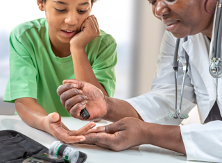 A child testing blood levels